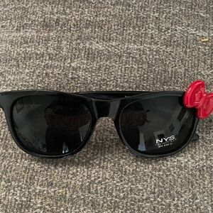 NYS Black Sunglasses with Red Bow